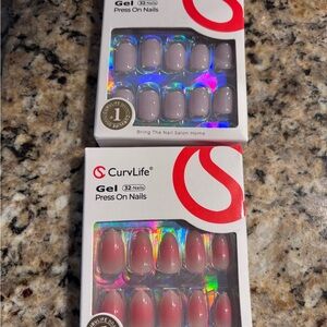 Gel Press On Nails - Pink and Nude